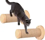 Wall Mounted Cat Tree - Cat Aerial Corridor Wall Toy, Ladder | Hanging Scratching Post, Wooden Scratching Post Stable and Safe Ladder, Indoor Kitten Shelf for Climbing
