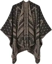 [HEYDHSDC] Autumn Winter Split Large Shawl Cape Retro Simple Shawl Blanket Women Cape Ponchos