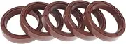 X AUTOHAUX Universal Oil Seal TC Double Lip W Steel Spring Seal Ring Rotary Shaft Seal 32x40x8mm High Pressure FKM Rubber Brown 5 Pcs