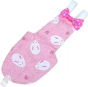 PEPLAYTAL Printed Bird Diaper for Parrots and Pigeons Lightweight Flight Suit with Strap Soft Easy to Clean and Wear Pink Rabbit Pattern