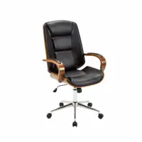 在飛比找蝦皮商城優惠-整新品110102奧古斯汀中高背曲木扶手電腦椅-黑色(椅背座