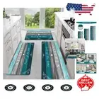 Stylish Set of 3 Kitchen Rugs - Non-Slip, Machine Washable Mats for Durability