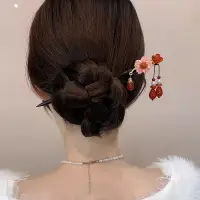 在飛比找蝦皮購物優惠-中國風髮簪 古風髮簪 古風髮釵 紅色頭飾 漢服頭飾 婚紗頭飾
