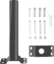 Light Pole MountSolar Lighting Mounting Bracket Extension Pole Kit Wall Black...