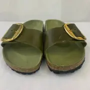 Birkenstock New w/ Box Madrid Big Buckle Olive Green Oiled Leather Exquisite Reg