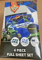 Monster Jam 4 Piece Full Sheet Set Grace Digger Monster Truck