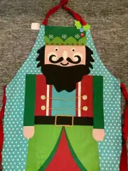 Pier 1 Imports Christmas Nutcracker Hostess Apron 34" x 25" 100% Cotton NWT