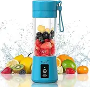 Portable Blender for shakes and smoothies, Cordless Personal Mini 13oz compact Blender Bottle, Travel Electric Juicer Cup, USB Rechargeable Mixer for Fruit Juice Protein mixes (Sky blue)