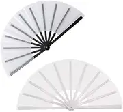 [SCCFMM] 6 Pack Sublimation Blank Folding Hand Fan Polyester Silk Fabric Hand Held Chinese Fans DIY Heat Transfer Print for Wedding Preference, Performance, Dancing, Home Decoration
