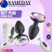 Wearable Remote-Controlled Vibrating Butt Plug Luminous Silicone Anal Vibrator