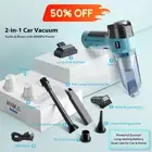 Compact Car Vacuum Cleaner with 9000Pa Suction and Triple Filter System, Blue