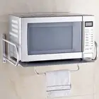 AU Home Kitchen Alumimum Wall Mount Microwave Rack Support Bracket Storage Shelf