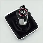 TBKBZTLALX 5 6 Speed Gear Head Black Shift Knob Gear Knob Boot Gaiter Frame Fit for VW Fit for Passat B6 Shift knob(Grey)