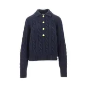 [BALLY] BALLY Wool cable knit sweater Woman 40 40 Blue