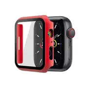 ZUSLAB for Apple Watch Series 7 (2021) 41mm Hard Case with Tempered Glass Screen Protector Ultra Thin Anti Fall Tough Protective Cover - Red