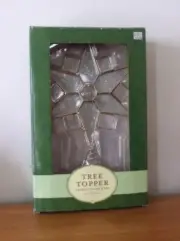 Leaded Glass Star Tree Topper - New in Box - 11" Tall