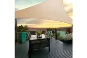 Instahut Shade Sail 5x5x5m Triangle 185GSM 95% Sand Shade Cloth