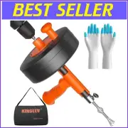 50ft Steel Drain Snake & Auger - Heavy Duty Plumbing Tool for Home Use