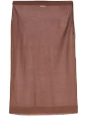 [Saint Laurent Paris] Saint Laurent Paris-Gonna Tubino In Maglia Di Seta Trasparente-Donna L