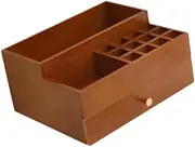 Frediuo Desk Storage Box Cosmetic Storage Organizer,Retro,Wooden Desk Organizer,Makeup Storage Drawer for Dresser Home Office Jewelry