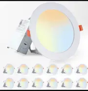 12 Pack 6CCT LED Recessed Lighting 6 Inch with Junction Box, 2500K-5000K Selecta