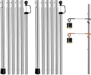 KOMCLUB Adjustable Tarp Poles Adjustable 90.6"/230cm Camping Tent Poles Stainless Steel for Awnings Canopy Rain Fly Shelter Set of 2