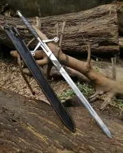 Scottish Claymore Sword Hand Made Double Edge Sword Best gift with Sheath 40"