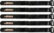 Apex RC Products 5 Pack 16mm x 200mm HD Rubberized Battery Straps Non-Slip 3020