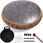 Steel Tongue Drum - 15 Notes 14 Inches - Percussion Instrument -Handpan Drum wit