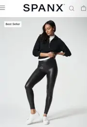NEW With Tags! SPANX Faux Leather Leggings Size Medium Petite