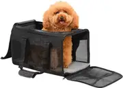 Cat Carrier Dog Carrier Pet 6.8kg , Air Approved, Large, Black