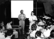 Enola Gay Crew Briefing PHOTO Colonel Paul Tibbets,Atomic Bomb Drop Hiroshima
