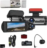 Enesy Car Dash Cam, Enesy Front & Rear Dash Cam, Enesy Car Dash Mount Camera, Enesy Dash Cams Front and Rear with Night Vision, Dash Cam 1080p Car Camera Driving Recorder (32G Card)