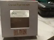 Oleg Cassini Clear Crystal Paperweight Diamond Emerald Cut NIB