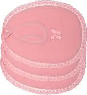Yardwe 3pcs Lace Trim Bibs for Drooling Teething Washable Muslin Cotton Burp Cloths Soft Absorbent Petal Design Quick Dry for Boy Girl for Mess Feeding