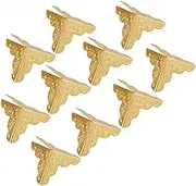 12 Pcs/pack 24mm Antique Metal Corner Protector Furniture Corner Protectors Guards Vintage Decorative Box Desk Edge Covers for Wooden Cabinet Box Furniture(Golden)