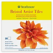 Strathmore 300 Series 6x6 Inch White Bristol Vellum Artist Tiles 20 Sheets