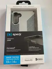 Speck Presidio Grip Hardshell Case for Galaxy Note10 - Light Grey / Black