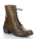 FLY LONDON Women's MILU 004 Lace-Up Zip-Up Ankle Boot, Camel Leather, Size EU 35