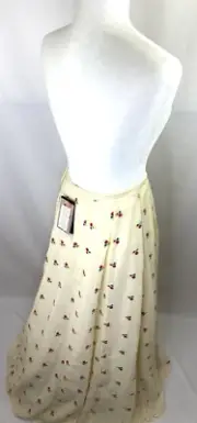Payal Singhal for indya Lehenga Skirt XS Ivory Mirrored Design Maxi Tie Waist NW