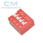 10Pcs Slide Type Switch 2.54mm 4-Bit 4 Position Way DIP Red Pitch Module