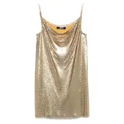 [Versace] Versace V-neck Dress 42 IT GOLD