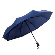 Blue 10Ribs Automatic Umbrella Auto Open Close Compact Folding Anti Rain Windproof AU
