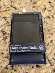George Front Pocket Wallet Magnetic Money Clip Cardcase Black
