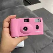 YASHICA MF-1 Snapshot Art Toy Camera 35mm Film Pink Color 31mm Wide Lens Manual