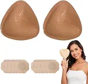[Generic] Double-Sided Sticky Bra Inserts, Triangle Push Up Pads, Reusable Double-Sided Sticky Push up Bra Inserts (Normal, D)