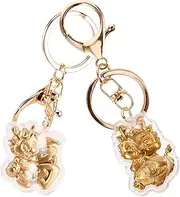 [Parliky] 2pcs Dragon Pendants Keychain Charms Plated Metal Dragon Hanging Charm for DIY Jewelry Making Vintage Design Keychain Accessories