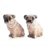 MDI Australia PP-SP_Pug Pug Salt & Pepper Set Pug Dog Salt & Pepper Shakers Set, Brown