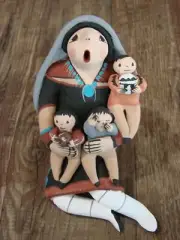 Native American Jemez Handmade Clay Storyteller by Lucero