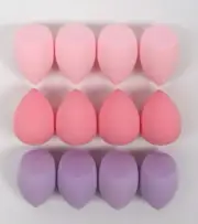 12 PCS Makeup Sponges Round Foundation Blender Beauty Cosmetic Powder Puff Set !